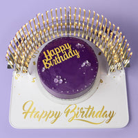 "GALA CANDELABRA" Silver-Mirror Birthday Candle Holder, includes 100 gold candles