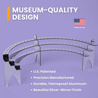 Celebration Stadium Birthday Candelabra Candle Silver Mirror finish. Patented, museum-quality design. Precision manufactured.