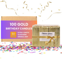 GOLD, TALL BIRTHDAY CANDLES