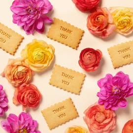 "Thank You" Message On Custom Stamped Shortbread Cookie