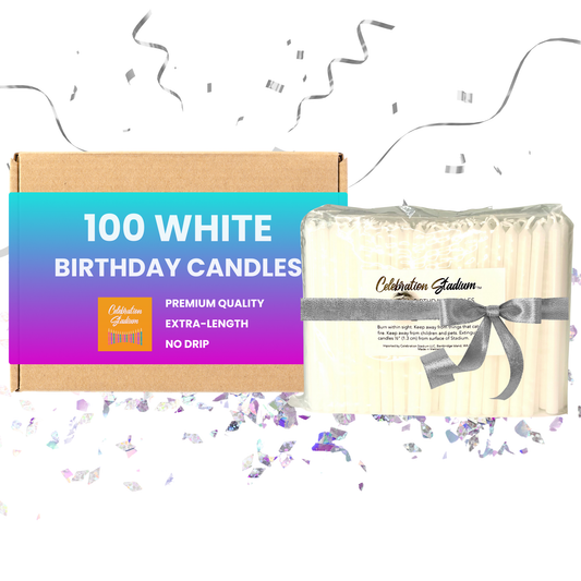 Classic White, Tall Birthday Candles