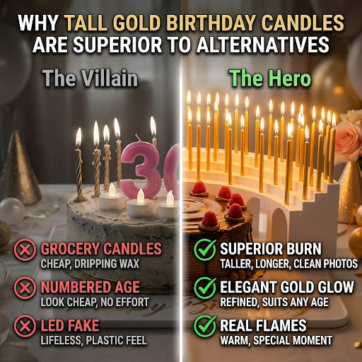Why Tall Gold Birthday Candles Are Superior To Alternatives