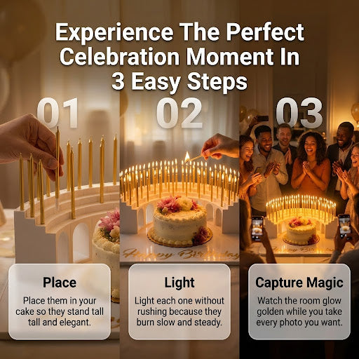 Elevate Your Celebration with Tall Gold Birthday Candles