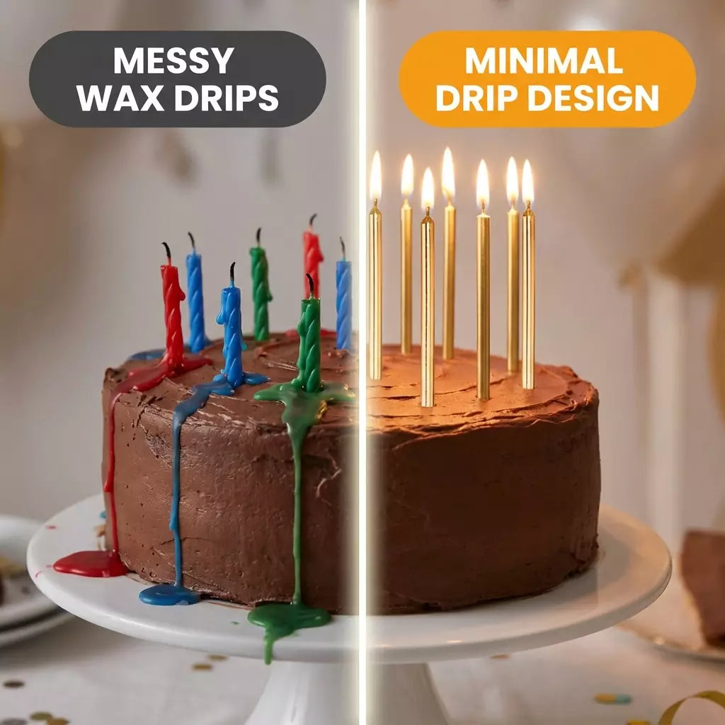 Elevate Your Celebration with Tall Gold Birthday Candles