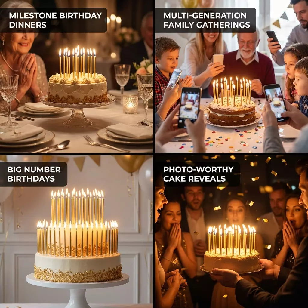 Elevate Your Celebration with Tall Gold Birthday Candles
