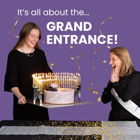 For a meaningful and festive milestone birthday celebration light a candle for every year and carry in the cake with candle holder on the Grand Entrance Tray  