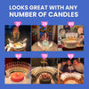 The Birthday Candelabra features 100 candle holes, but any number of candles will work and looks great.  Every birthday deserves a candle for every year!