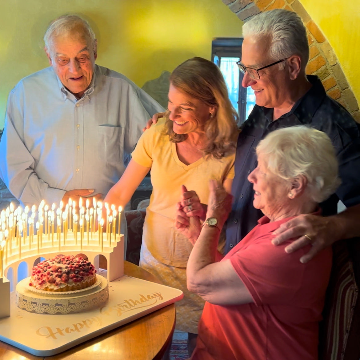 90th Birthday Party with Grandstand Birthday Candle Holder and Family Celebration