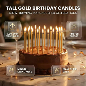Elevate Your Celebration with Tall Gold Birthday Candles