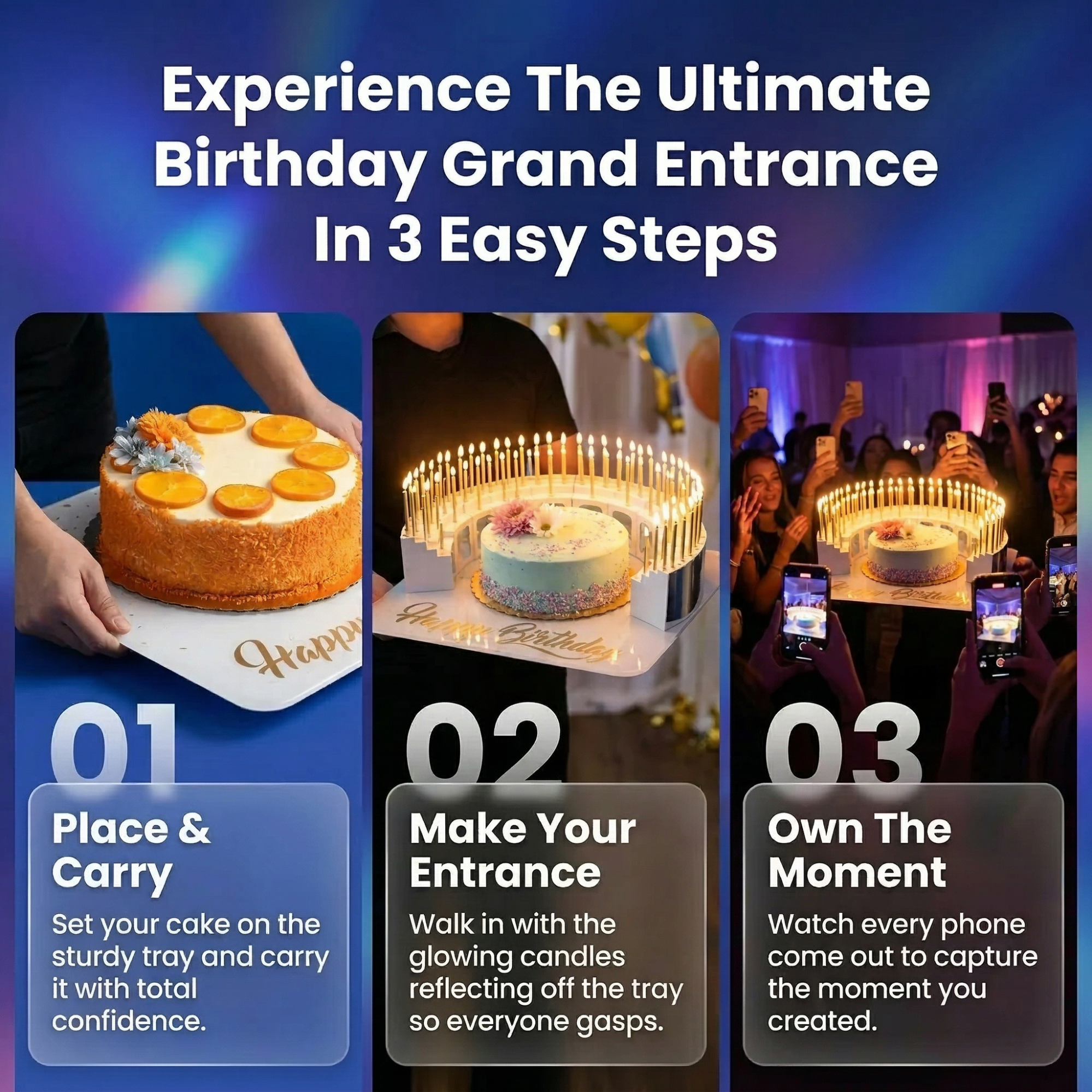 Gala Birthday Cake Grand Entrance Tray