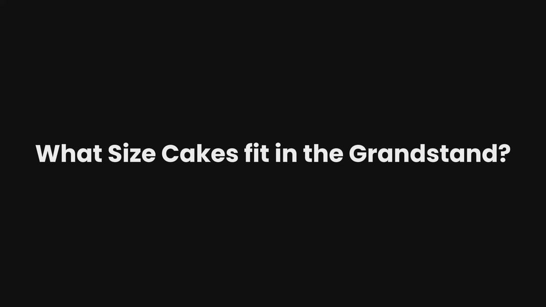 Video to show how various size birthday cakes fit in the modular birthday candle holder called the "Grandstand".