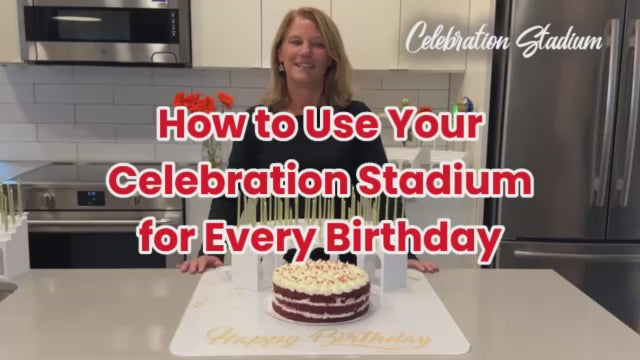 Video demonstrating how to set up the Birthday Grandstand Candle Holder for Every Birthday from 10 to 110 years old