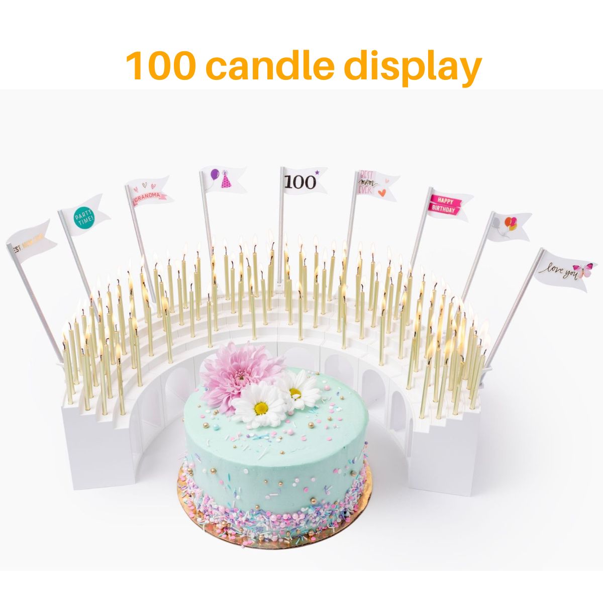 Birthday candle Grandstand with 100 candle display