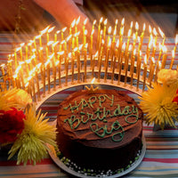 Celebration Stadium Birthday Candle Holder, Milestone Birthday Centerpiece, Large White Version