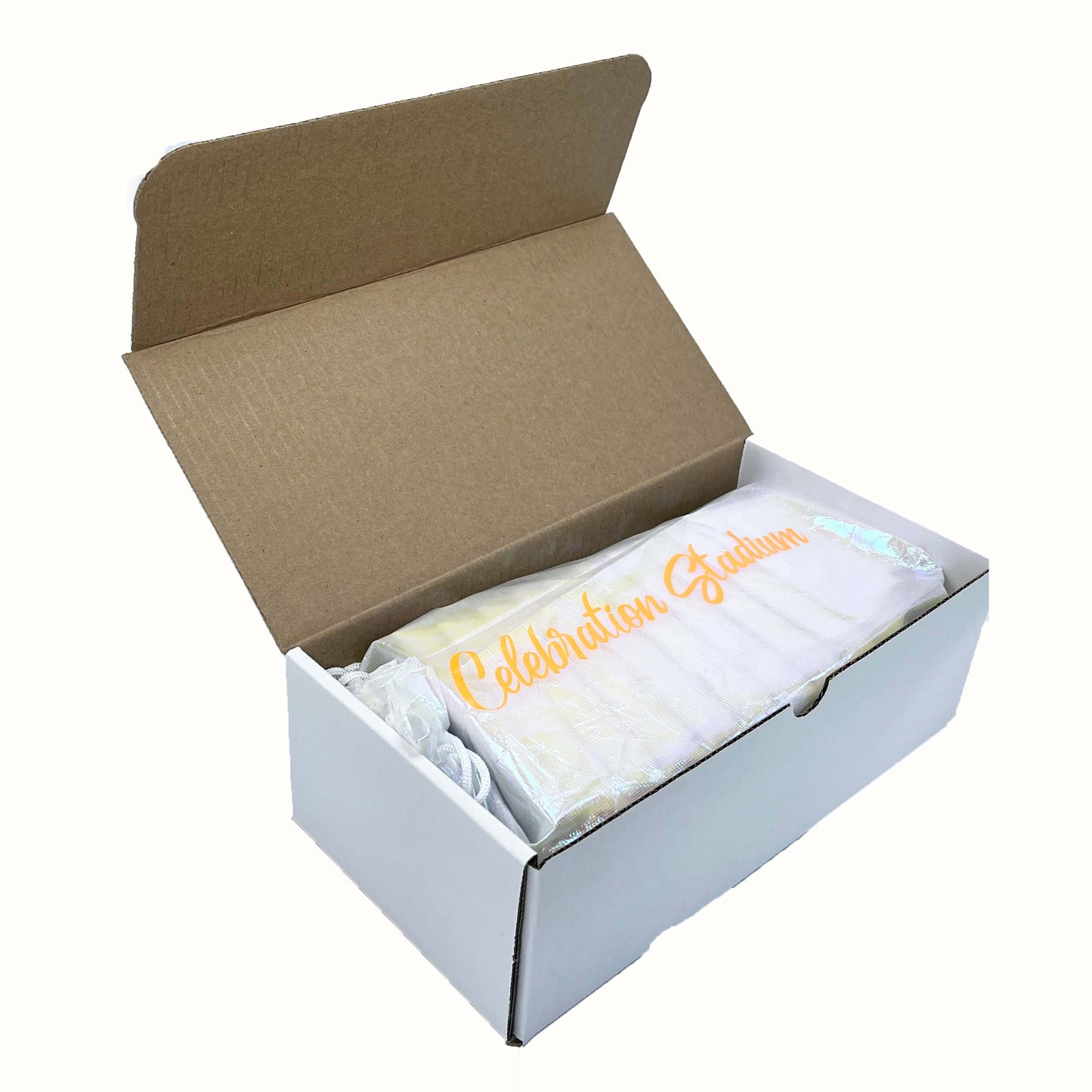 Box containing Birthday Candle Grandstand contents including 100 gold birthday candles